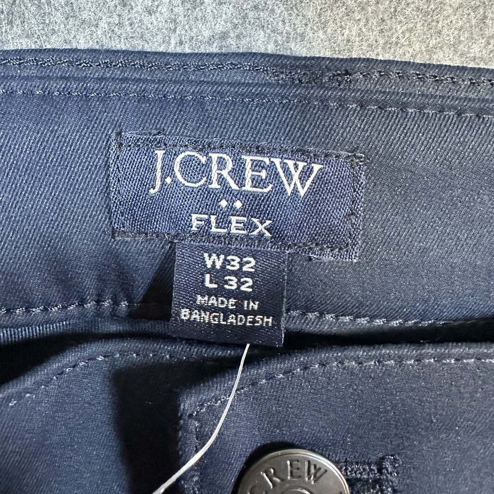 J Crew Pants Mens 32x32 Navy Blue Slim Flex Stretch Chino Dress Casual New Tags - Picture 6 of 12
